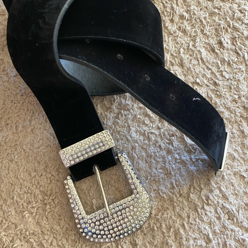 Black belt with rhinestones